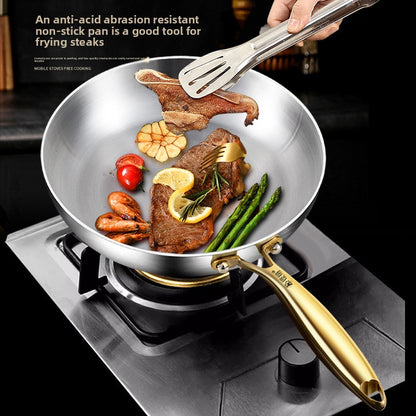316 Stainless Steel Frying Pan with Glass Lid