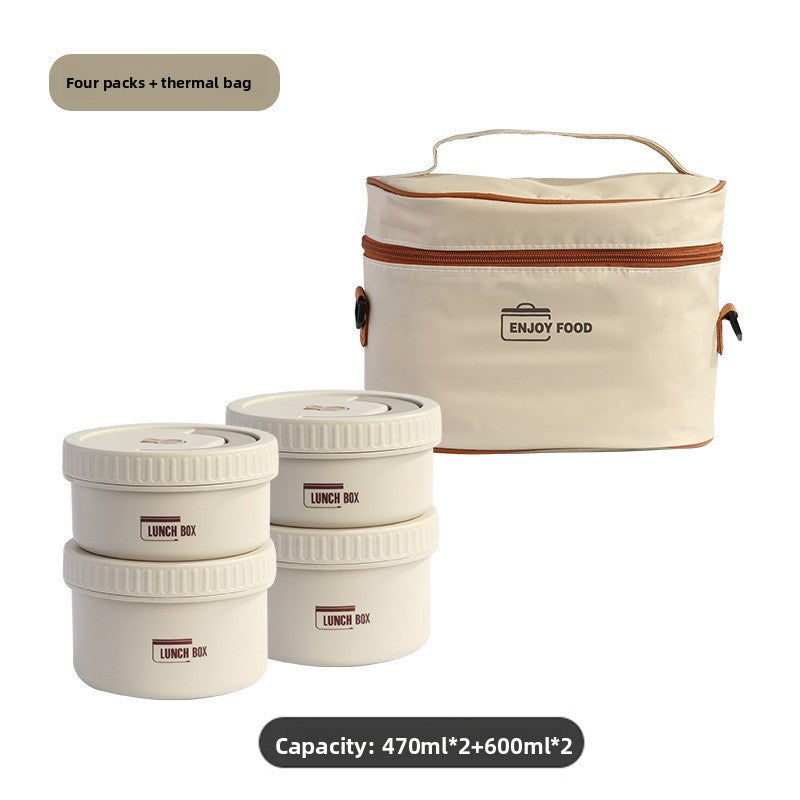 316 Stainless Steel Insulated Lunch Box Japanese Round Multi-Layer Portable Leakproof Bento Box for Office Students