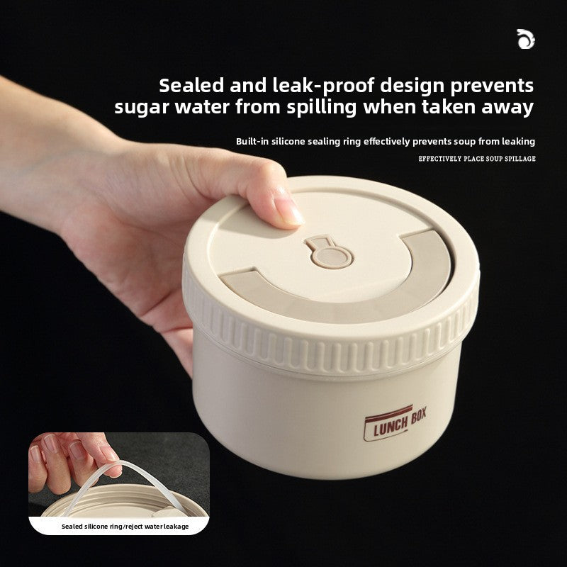 316 Stainless Steel Insulated Lunch Box Japanese Round Multi-Layer Portable Leakproof Bento Box for Office Students