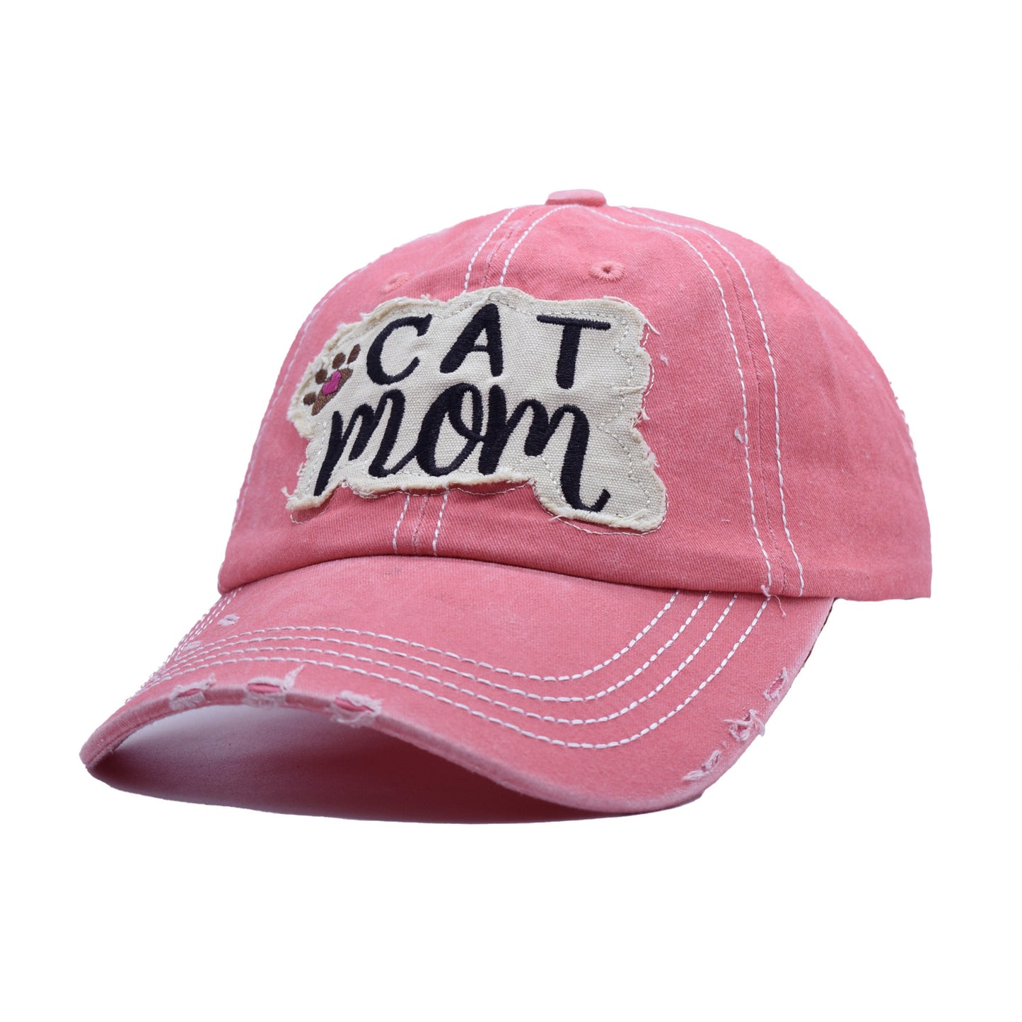 Retro Distressed Washed Patch Visor Baseball Cap