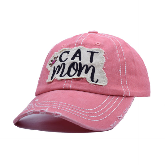 Retro Distressed Washed Patch Visor Baseball Cap