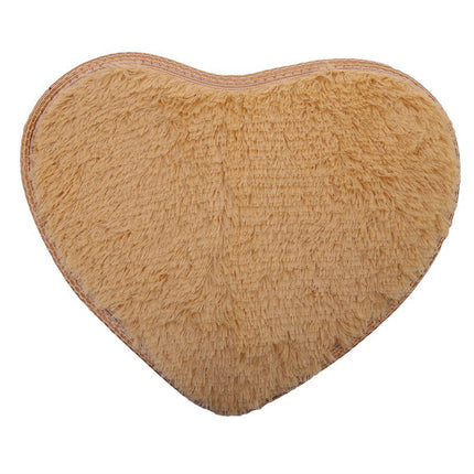 Heart-Shaped Silk Wool Floor Mat Cute Lint-Free Bedroom