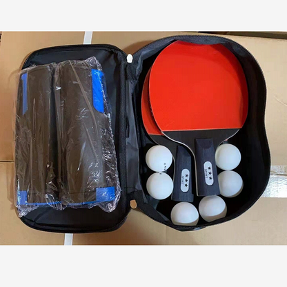 Table Tennis Racket Set with Net Stand for Family Fun Play