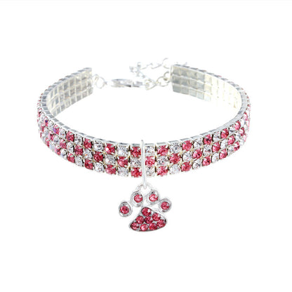 Diamond Pet Collar – Elastic Bling Necklace for Cats & Dogs