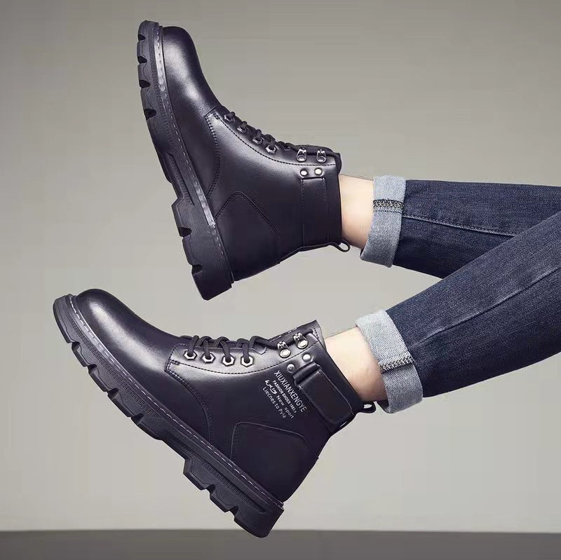 Korean Style Mid to High Top Boots for Men Stylish Streetwear