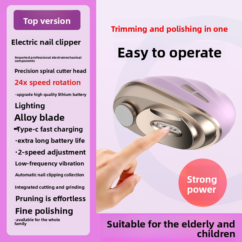 Electric Nail Clipper and Polisher with Sanding Function