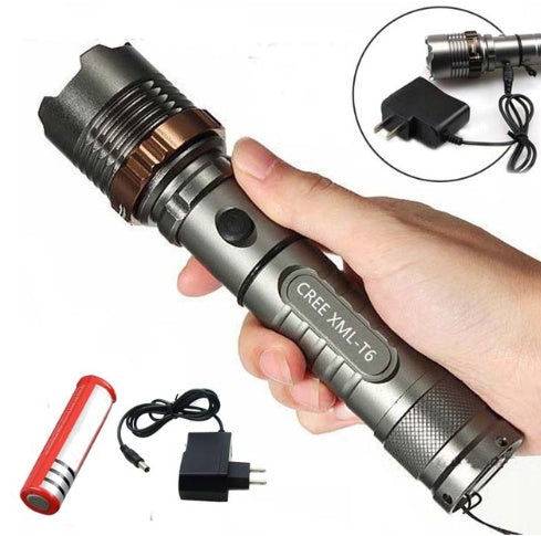 CREE T6 Zoom Rechargeable Flashlight High Power LED Torch