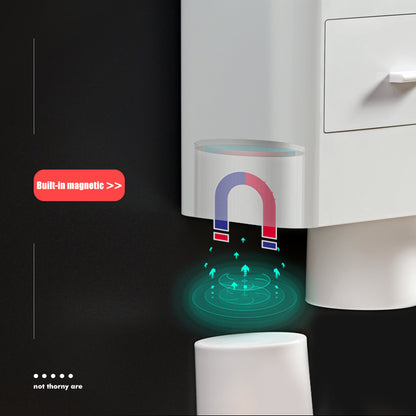 Magnetic Toothbrush Holder with Toothpaste Squeezer Storage