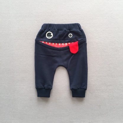 Boys Casual Pants Autumn Cartoon Design Korean Sweatpants
