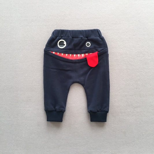 Boys Casual Pants Autumn Cartoon Design Korean Sweatpants