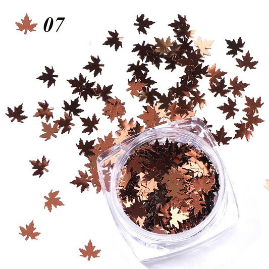 Maple Leaf Gradient Nail Sequins Stylish Nail Decorations