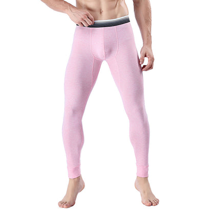 Men’s Cropped Long Johns Warm Cotton Belly Control Bottom Pants