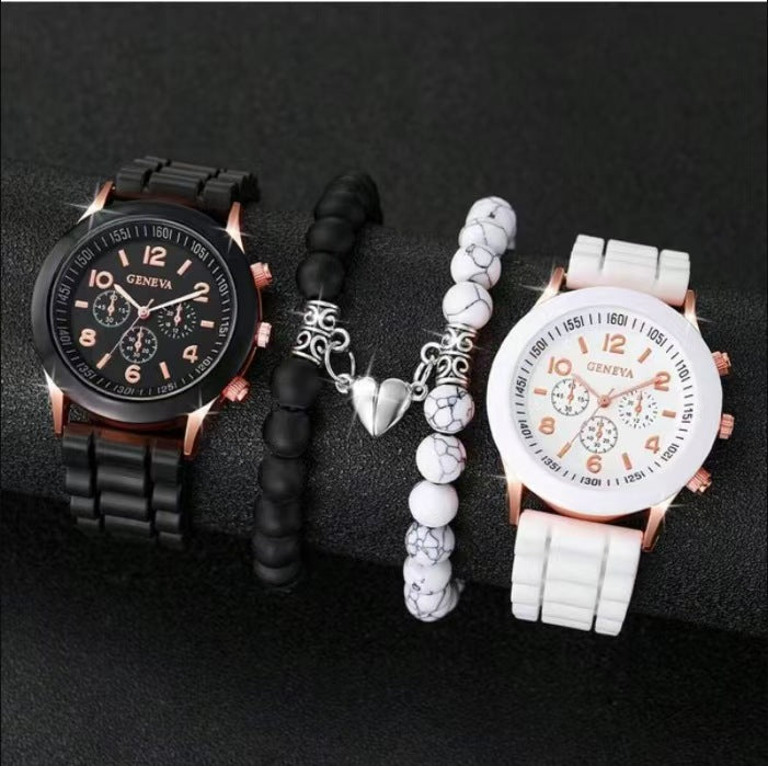 4-Piece Set Fashionable Best-Selling Classic Couple Watch