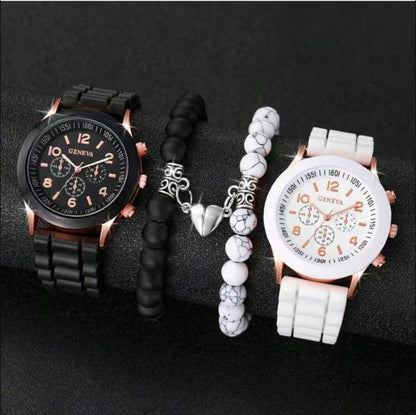 4-Piece Set Fashionable Best-Selling Classic Couple Watch