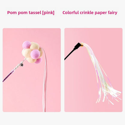 Feather Bell Cat Wand Toys for Hunting and Fun Exercise