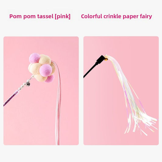 Feather Bell Cat Wand Toys for Hunting and Fun Exercise