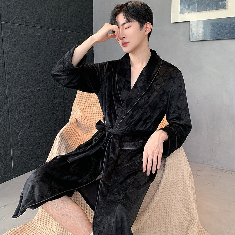 Buy Double-Sided Velvet Extra-Thick Island Bathrobe for Comfort
