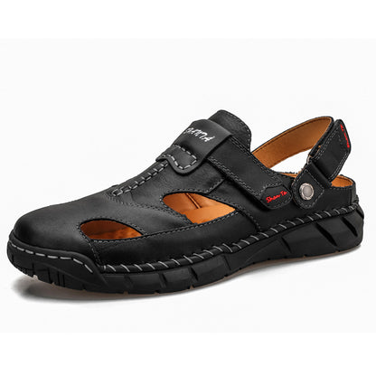 Men’s Trendy Large-Size Sandals With Velcro & Stitched Design