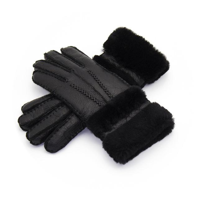 Buy Warm Wool Leather Mittens For Cold Winter Protection Gloves