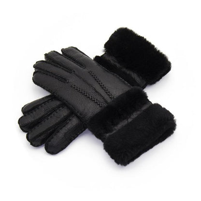 Buy Warm Wool Leather Mittens For Cold Winter Protection Gloves