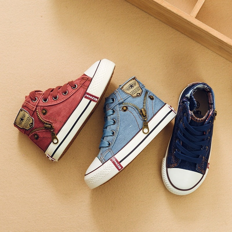 Breathable Denim Sneakers Kids Casual Shoes Boys Girls Sport