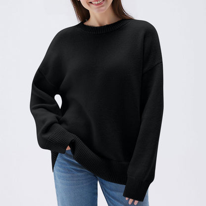 Women’s Round Neck Long-Sleeved Sweatshirt Casual & Loose Fit