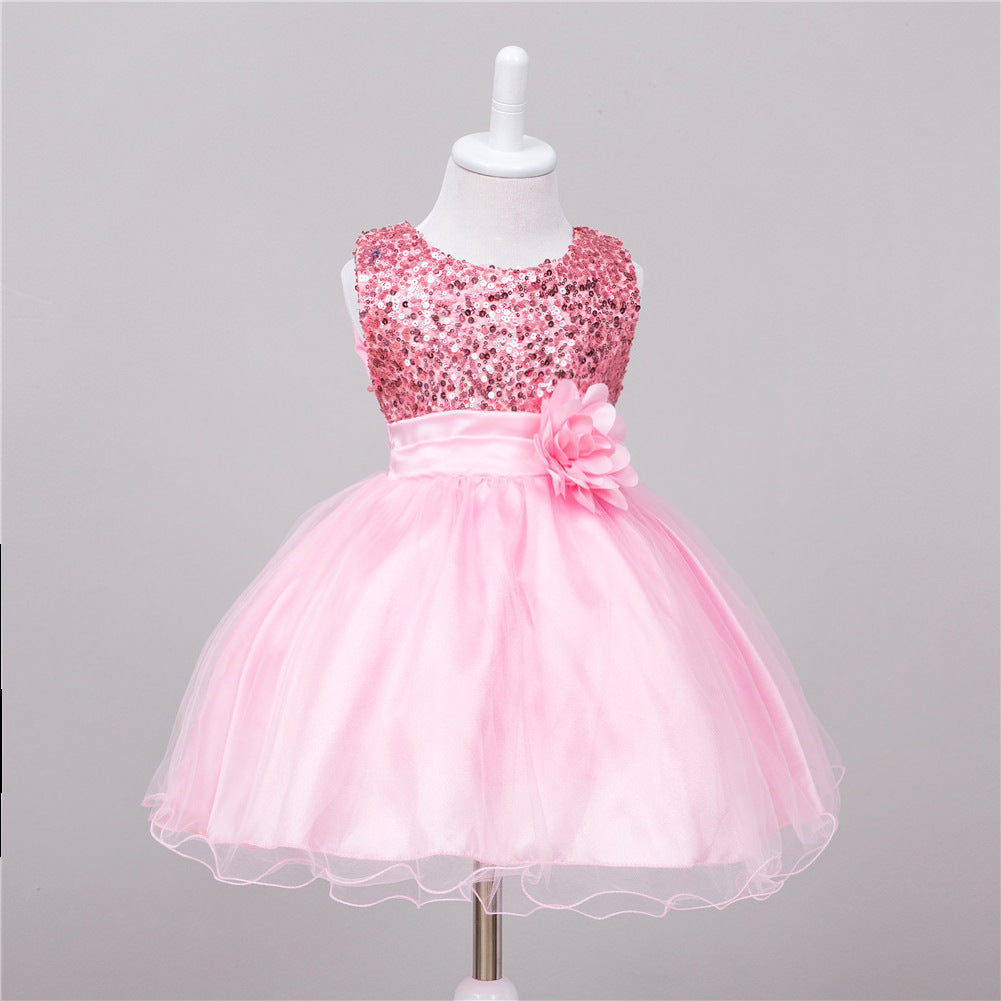 Buy Baby Sequin Dress Flower Girl Wedding Princess Dress Stylish