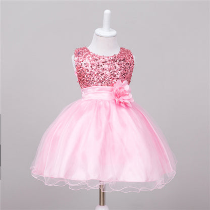 Buy Baby Sequin Dress Flower Girl Wedding Princess Dress Stylish