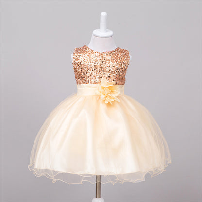 Buy Baby Sequin Dress Flower Girl Wedding Princess Dress Stylish