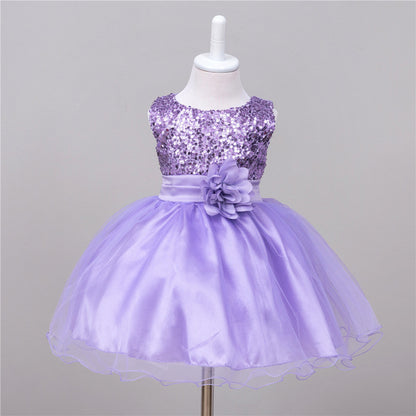 Buy Baby Sequin Dress Flower Girl Wedding Princess Dress Stylish