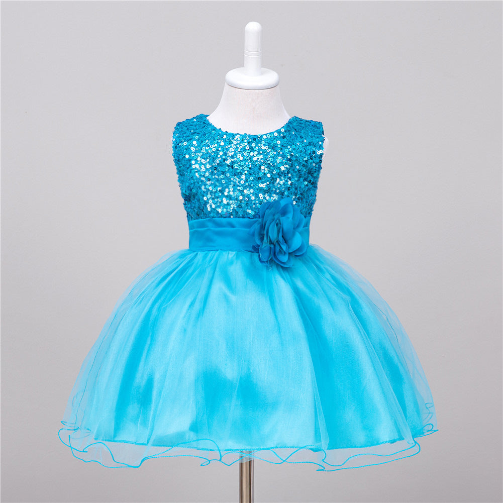 Buy Baby Sequin Dress Flower Girl Wedding Princess Dress Stylish