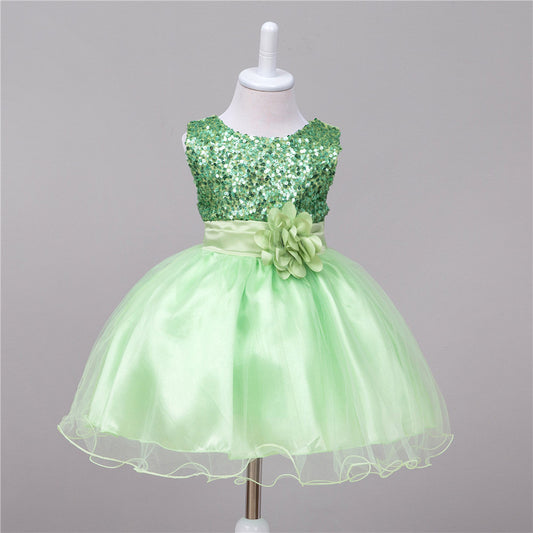 Buy Baby Sequin Dress Flower Girl Wedding Princess Dress Stylish