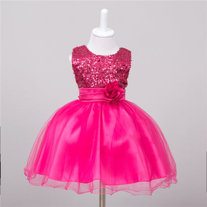 Buy Baby Sequin Dress Flower Girl Wedding Princess Dress Stylish