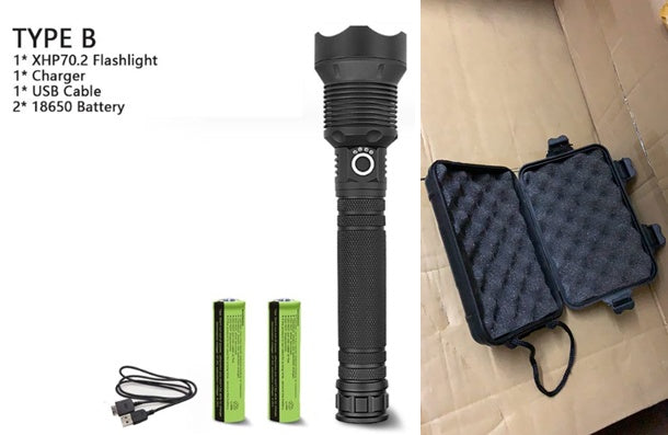 XHP70.2 Powerful USB LED Flashlight for Outdoor Camping