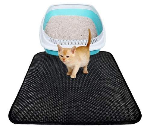 Buy Double Layer Cat Litter Mat With Honeycomb Trapping Design