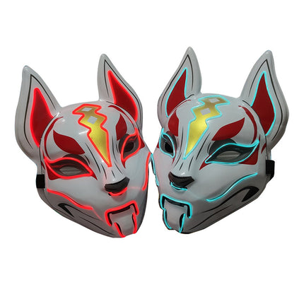 Glowing Cat Face Mask for Women Demon Slayer Cosplay & Party
