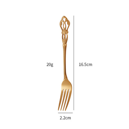 Gold Plated Stainless Steel Spoon Western Dinnerware Set