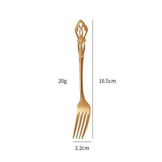 Gold Plated Stainless Steel Spoon Western Dinnerware Set