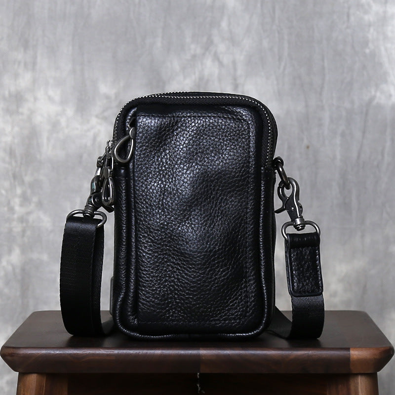 Men’s Small Cowhide Crossbody Bag Lightweight Design