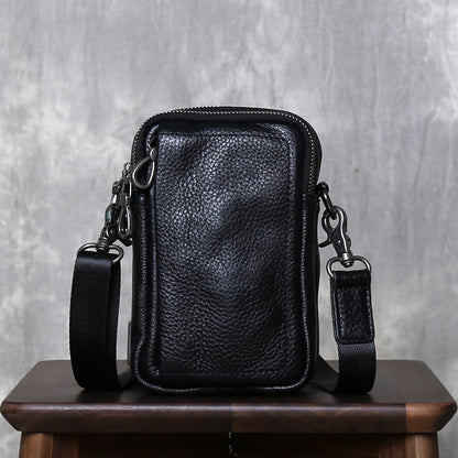 Men’s Small Cowhide Crossbody Bag Lightweight Design