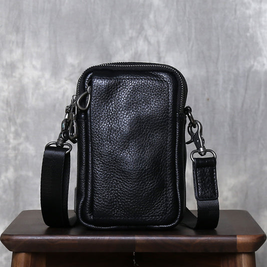 Men’s Small Cowhide Crossbody Bag Lightweight Design