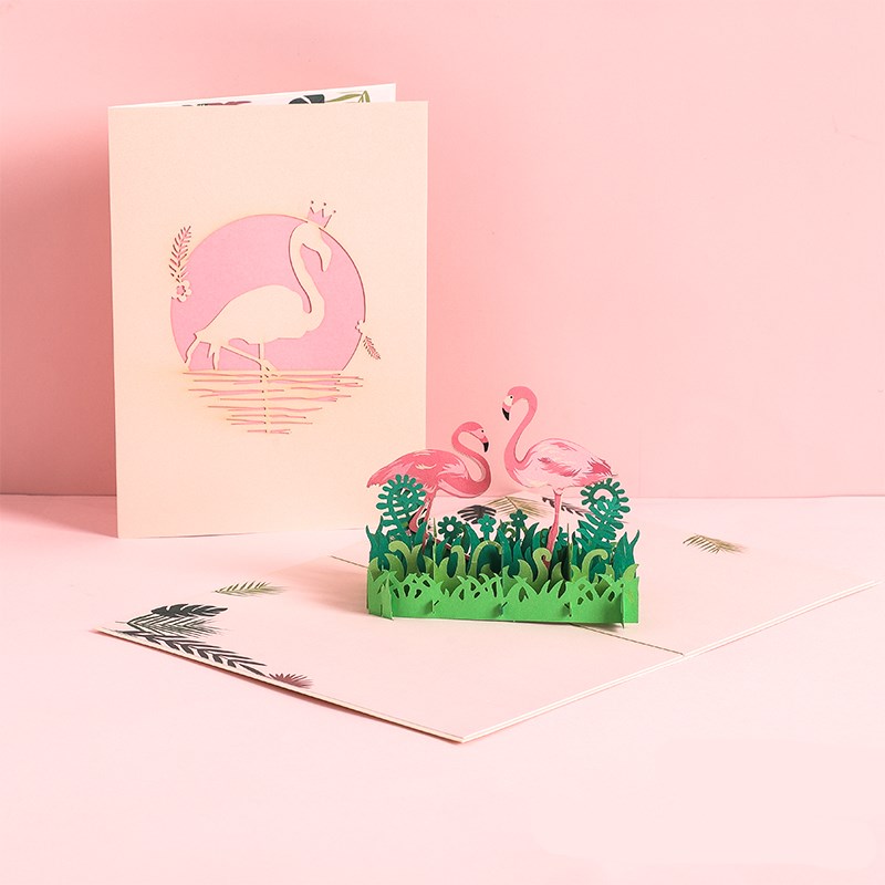Buy 3D Laser Cut Handmade Sakura Kissing Lover Greeting Card