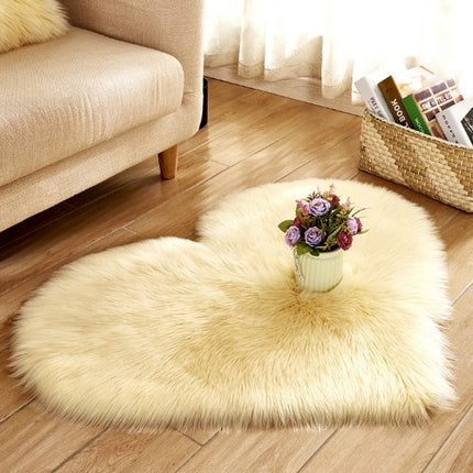 Buy Plush Heart Shaped Carpet – Fluffy Non-Slip Floor & Sofa Mat