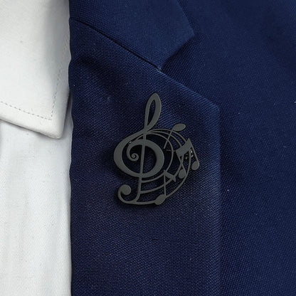 Buy Stainless Steel Note Brooch – Stylish Pin for Suit Shirts