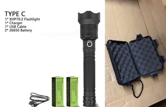 XHP70.2 Powerful USB LED Flashlight for Outdoor Camping