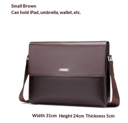 Trendy Men’s Business & Casual Leather Bag Large Capacity