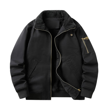 Stylish Winter Fleece-Lined Aviator Jacket – Warm & Trendy