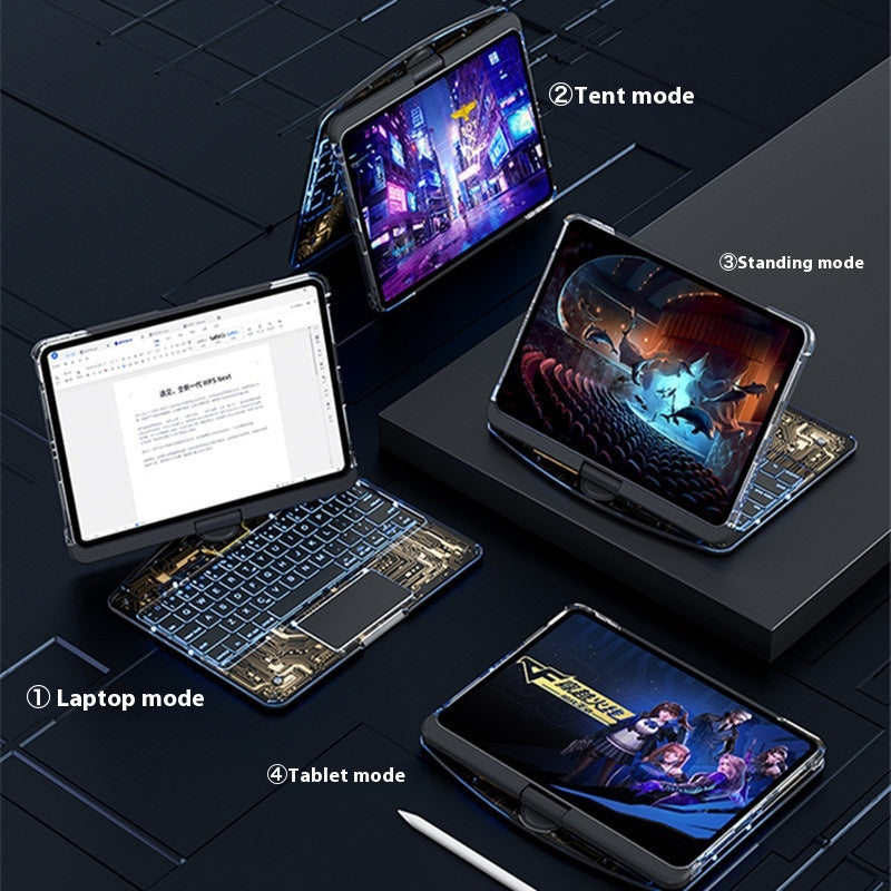 360 Swivel Keyboard Clear Case for iPad with Smart Trackpad globalswanky 02