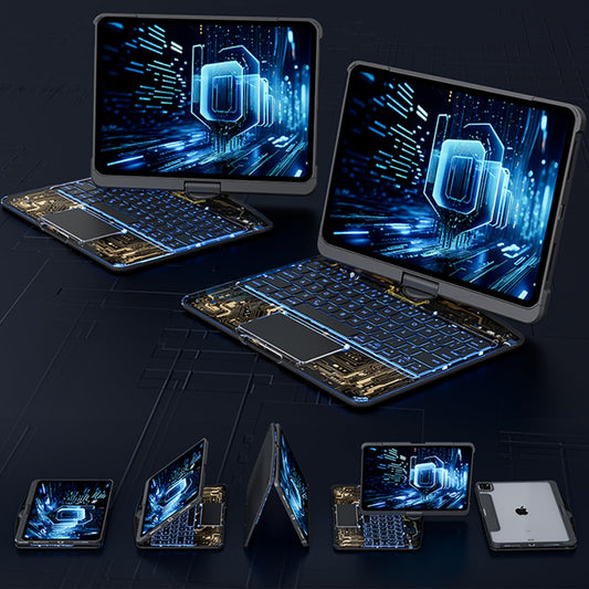 360 Swivel Keyboard Clear Case for iPad with Smart Trackpad globalswanky 03