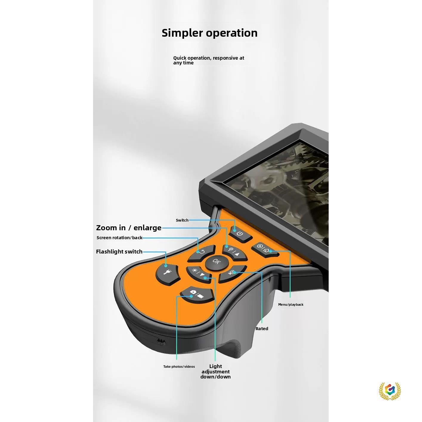 360-Degree Dual Camera Pipeline Inspection Endoscope
